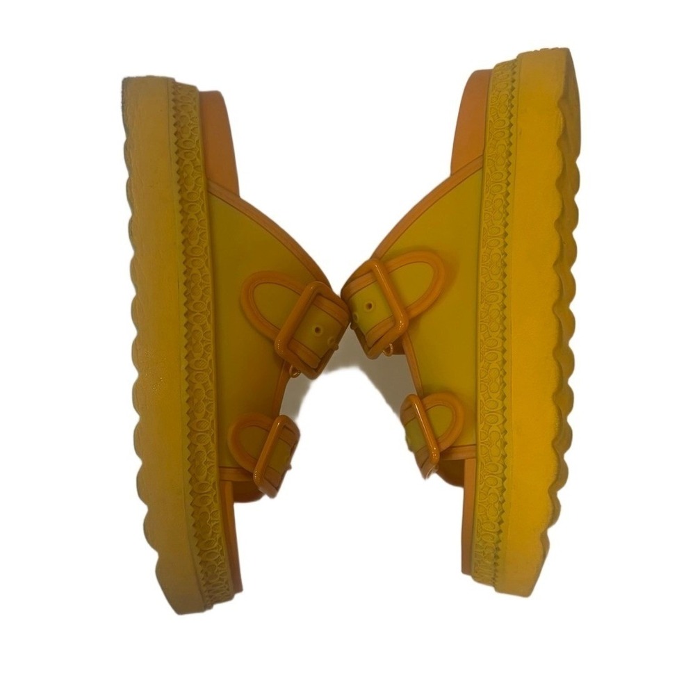 Coach Udele Sport Slide Yellow Orange Platform Buckle Sandals CA483 Womens 8B - Picture 5 of 8